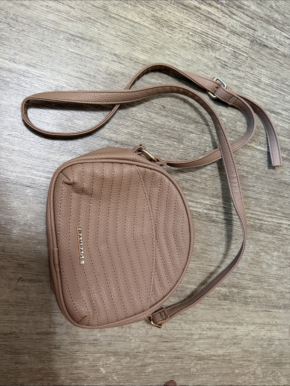 Rampage Quilted Crossbody Bag in Mauve Brown